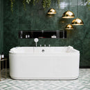 Nuvia Lagoona 61-Inch 2-Person Acrylic Whirlpool Massage Bathtub With 16 Water Jets And LED Lights (SAK15780)