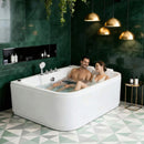 Nuvia Lagoona 61-Inch 2-Person Acrylic Whirlpool Massage Bathtub With 16 Water Jets And LED Lights (SAK15780)