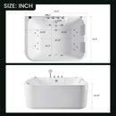 Nuvia Lagoona 61-Inch 2-Person Acrylic Whirlpool Massage Bathtub With 16 Water Jets And LED Lights (SAK15780)