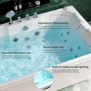 Nuvia Lagoona 61-Inch 2-Person Acrylic Whirlpool Massage Bathtub With 16 Water Jets And LED Lights (SAK15780)