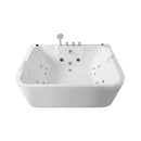 Nuvia Lagoona 61-Inch 2-Person Acrylic Whirlpool Massage Bathtub With 16 Water Jets And LED Lights (SAK15780)