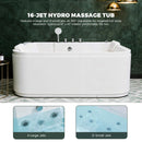 Nuvia Lagoona 61-Inch 2-Person Acrylic Whirlpool Massage Bathtub With 16 Water Jets And LED Lights (SAK15780)