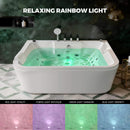 Nuvia Lagoona 61-Inch 2-Person Acrylic Whirlpool Massage Bathtub With 16 Water Jets And LED Lights (SAK15780)
