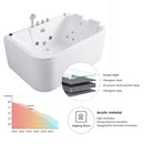 Nuvia Lagoona 61-Inch 2-Person Acrylic Whirlpool Massage Bathtub With 16 Water Jets And LED Lights (SAK15780)