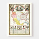 Vintage Map of Mexico And United States 1846