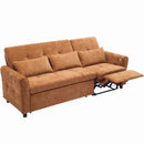 2-in-1 Sofa 82' Three-seater Sofa with Sofa Bed and Reversible Recliner, Orange Chenille