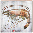 I Heart Saipan Shrimp White Home Decor Art Print on Real Wood