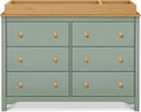 Shea Six Drawer Dresser Light Sage And Honey For Nursery