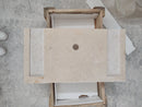 Troia Light Travertine Rustic Rectangular Wall-mount Bathroom Sink (W)16" (L)30" (H)5" back view for brackets