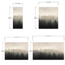 Misty Pine Forest Wall Mural. Peaceful Foggy Morning Scenery.