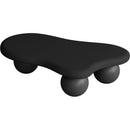 40 Inch Cloud Shaped Coffee Table with 3 Ball Legs for Living Room, Black