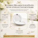 Butterfly Melamine Lunch Plates - Set of 4
