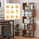 S Shaped 6 Tier Bookshelf Wood And Metal Room Divider