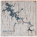 Lake Nottely Shabby Map Home Decor Art Print on Real Wood