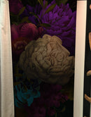 Melancholy Flower Wall Mural. Black background.