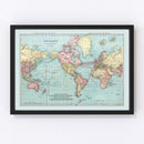 Vintage World Map 1912