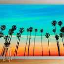 California SoCal Tropical Sunset Palm Trees Large Wall Mural.
