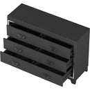 Elegant Dresser with Metal Handle and Sparkling Shiny Decoration, Storage Cabinet with 6 Drawers for Bedroom, Living Room, Black