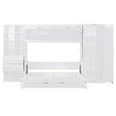 Full Size Murphy Bed Wall Bed with Closet , Drawers and Shelves, White
