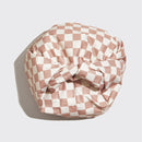 Terracotta Checker Satin Shower Cap