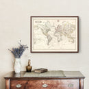 Vintage World Map 1841