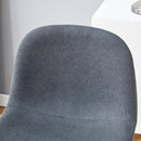 Dark Gray Linen Fabric Bar Chair Set - Two Pieces, Rounded Backrest, Metal Legs, Multiple Colors