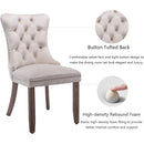 Beige Velvet Dining Chairs Set Of Six Tufted Wingback
