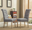Gray Solid Wood Tufted Parsons Dining Chair Set Of 2