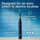 Oral-B iO Series 2 Rechargeable Electric Powered Toothbrush, Night Black with 1 Gentle Care Brush Head - Automatic Pressure Sensor to Protect Gums - 3 Modes - 2 Min Timer