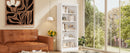83.4' Tall Wood Bookcase with light strip,5-Tier Decor Bookshelves with Adjustable Shelves,Storage Organizer for CDs/Books,Free Standing Storage Shelves for Living Room,Home Office,White