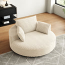 55''L Corduroy Chenille Foam Single Swivel Chair, Fluffy Modern Sleeper, 360 Degree Swivel Chair for Living Room, Bedroom, Lounge and Projection Room