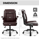 Brown Ergonomic Office Chair With Adjustable Flip Up Arms