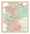 Vintage Map of Germany 1842