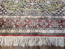 5x8 Indian Kashmiri Silk Rug with Gold Threads