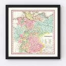 Vintage Map of Germany 1842
