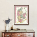 Vintage Map of Denmark 1836