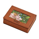 Leatherette Frame Cover Box Caramel 6.75" X 5" X 1.75"