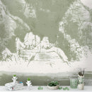 Shan Shui Traditional Chinese Mountain Landscape Scenery Painting Wall Mural.
