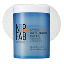 Nip + Fab Glycolic Fix Daily Cleansing Pads XXL (100 Count) – 2.8% Glycolic Acid Exfoliating Face Wipes with Hyaluronic Acid – Resurfacing AHA Treatment for Daily Radiance