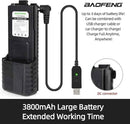 Baofeng UV-5R Battery - 3800mAh Extended Battery with USB-C Charging Port