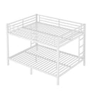 Metal Queen over Queen Bunk Bed for Teens and Adults,Space-Saving/Noise Reduced/No Box Spring Needed,White