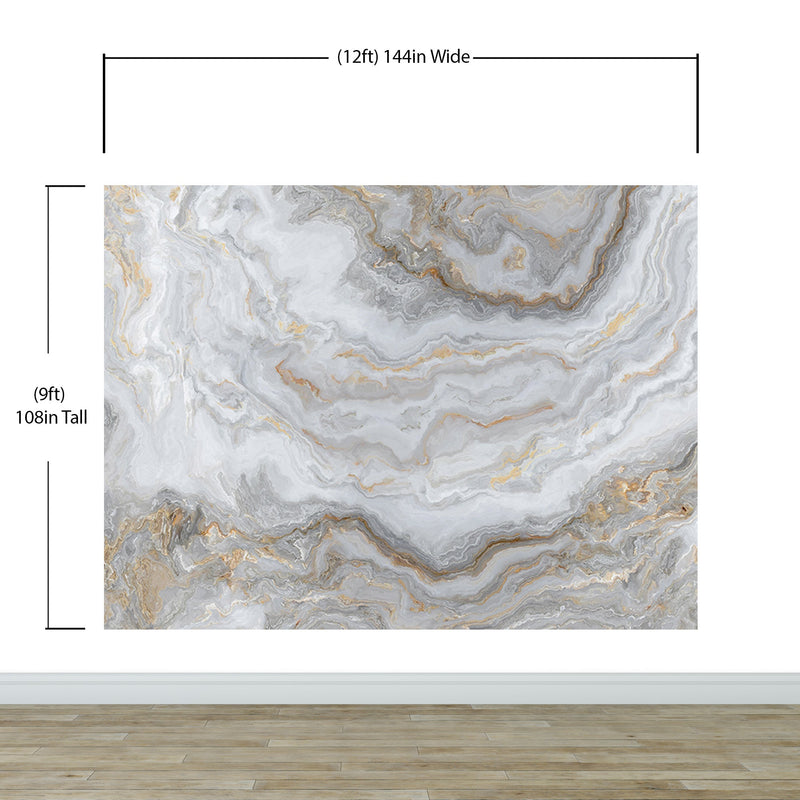 White Marble Stone Granite Slate Peel and Stick Wallpaper | Removable Wall Mural