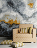 Gray and Gold Marble Stone Quartz Mural Wall Sticker