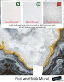 Gray and Gold Marble Stone Quartz Mural Wall Sticker