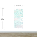Pastel Botanical Nature Wallpaper Mural. Leafs and Flowers Design.
