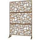 Outdoor & Indoor Privacy Screen Metal Privacy Screen 76' H×48' W, Freestanding Decorative Privacy Screen for Deck Balcony Patio, Privacy Fence Panels for Outside Lawn Garden PS114 BROWN