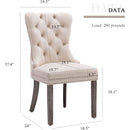 Beige Velvet Tufted Dining Chairs With Nailhead Trim Set Of 6