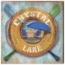 Crystal Lake Life Ring Home Decor Art Print on Real Wood
