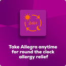 Allegra Adult 24-Hour Allergy Relief Tablets, Non-Drowsy Indoor and Outdoor Allergy Medicine, 180 mg Fexofenadine HCI Antihistamine Pill, 100-Count