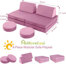 8-Piece Kids Play Couch Solid Color